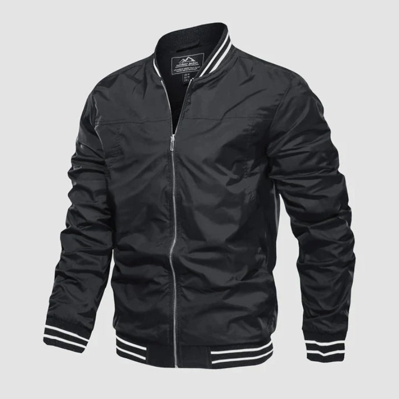Veste légère homme | Coupe bomber zippée, col et poignets côtelés | Style bicolore idéale mi saison