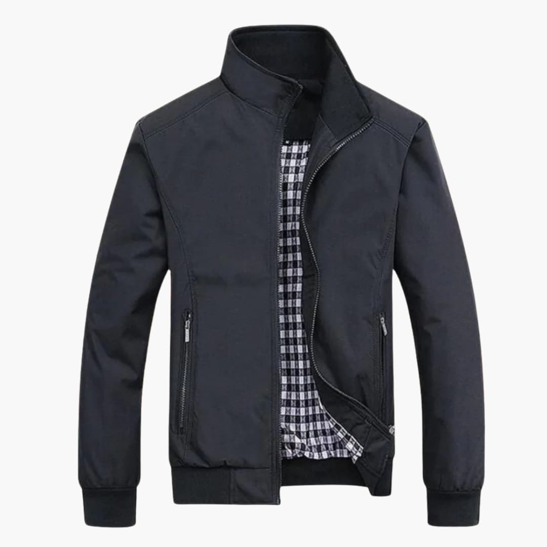 Veste Bomber Homme avec Col Montant et Poches Zippées