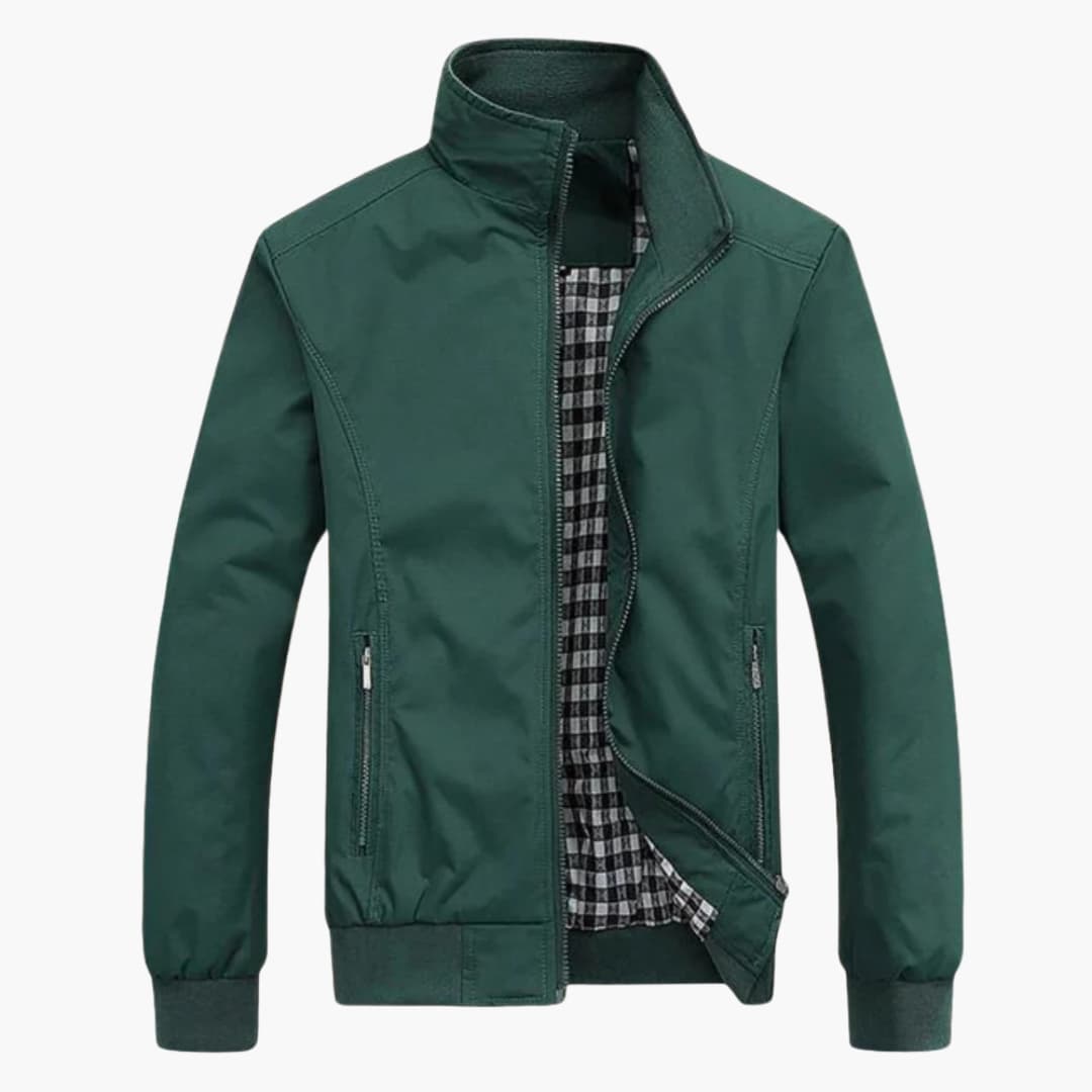 Veste Bomber Homme avec Col Montant et Poches Zippées