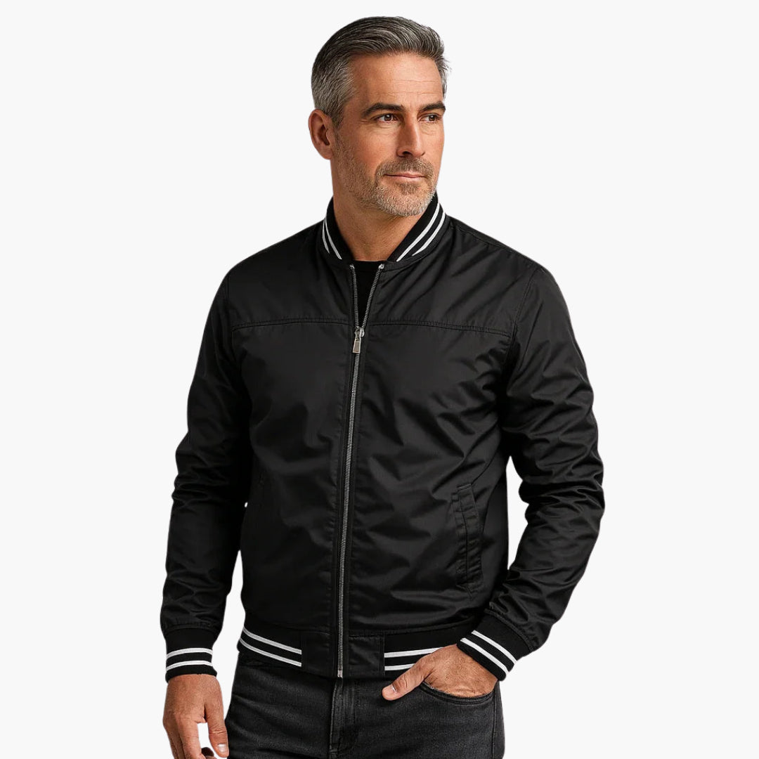Veste Bombers pour Homme avec Poignets Côtelés et Fermeture Éclair
