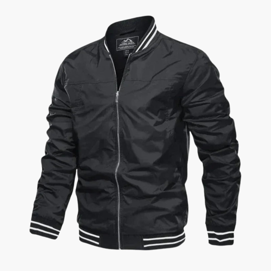 Veste Bombers pour Homme avec Poignets Côtelés et Fermeture Éclair