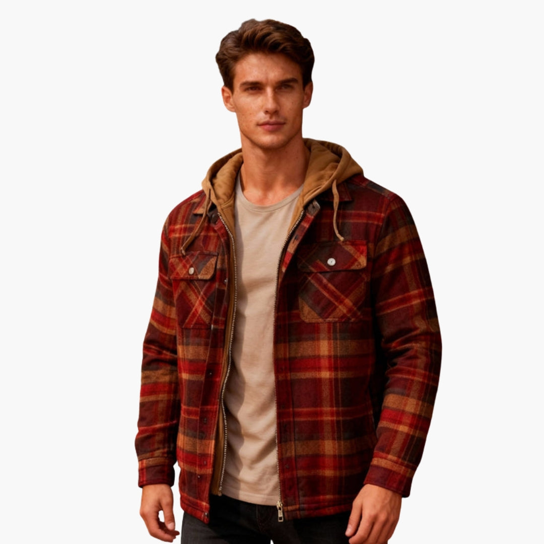 Chaqueta leñador para hombre forrada con patrón de cuadros