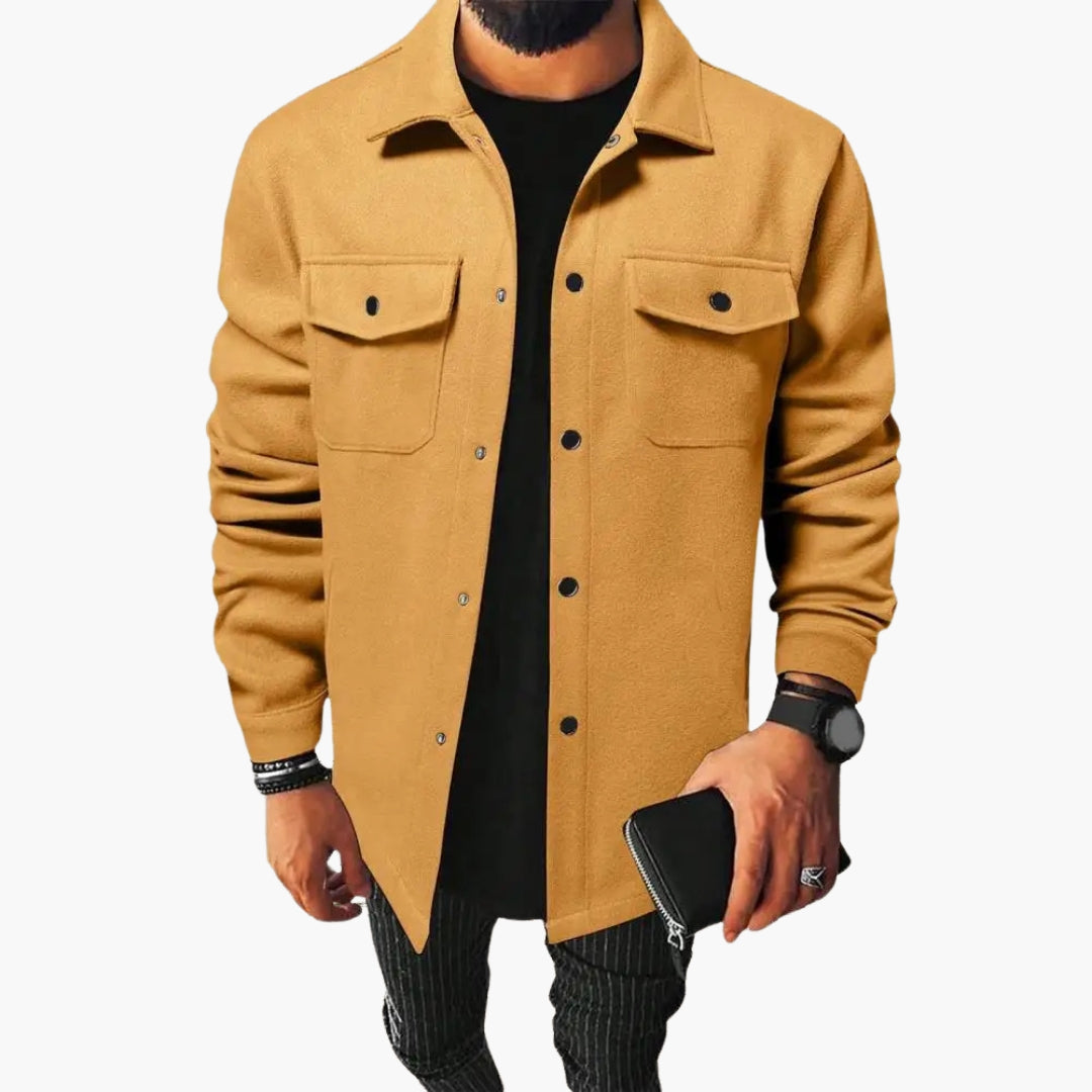 Men's Shirt Jacket Loose Fit with Chest Pockets