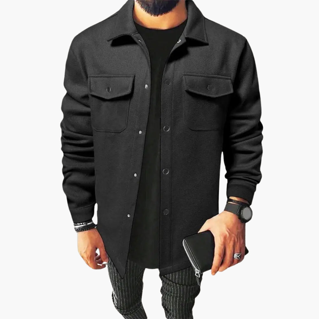 Men's Shirt Jacket Loose Fit with Chest Pockets