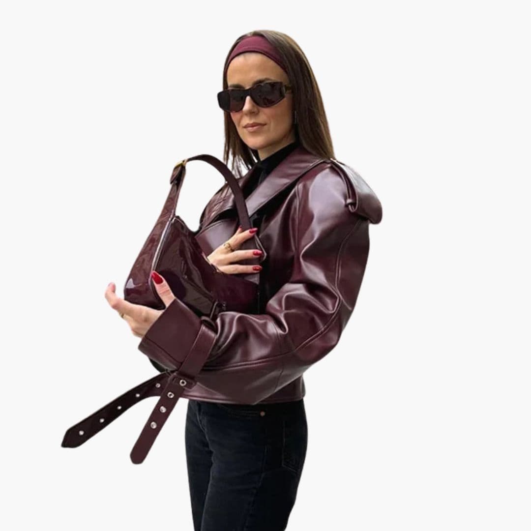 Veste Courte Femme avec Col à Revers