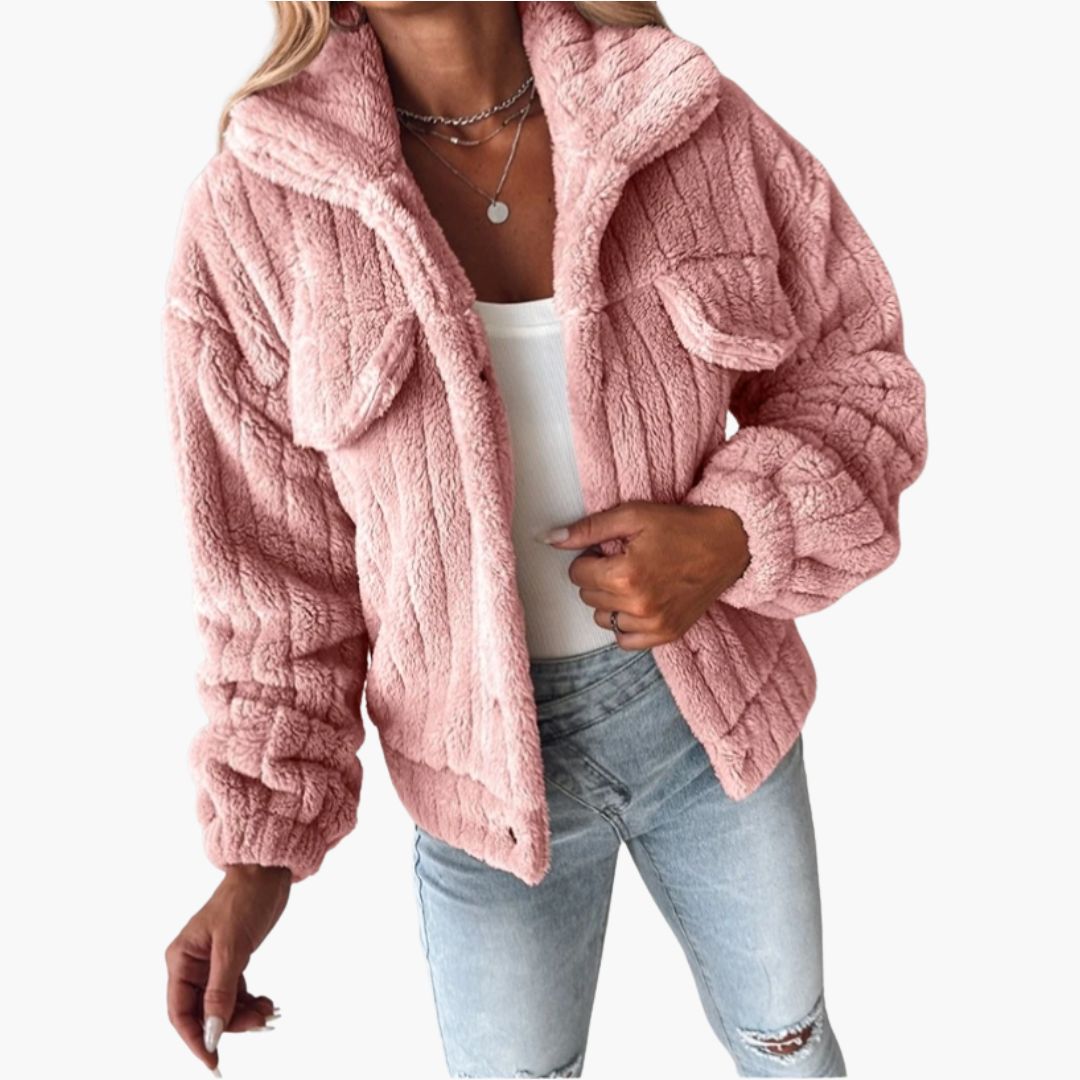 Veste Courte en Peluche Pour Femme