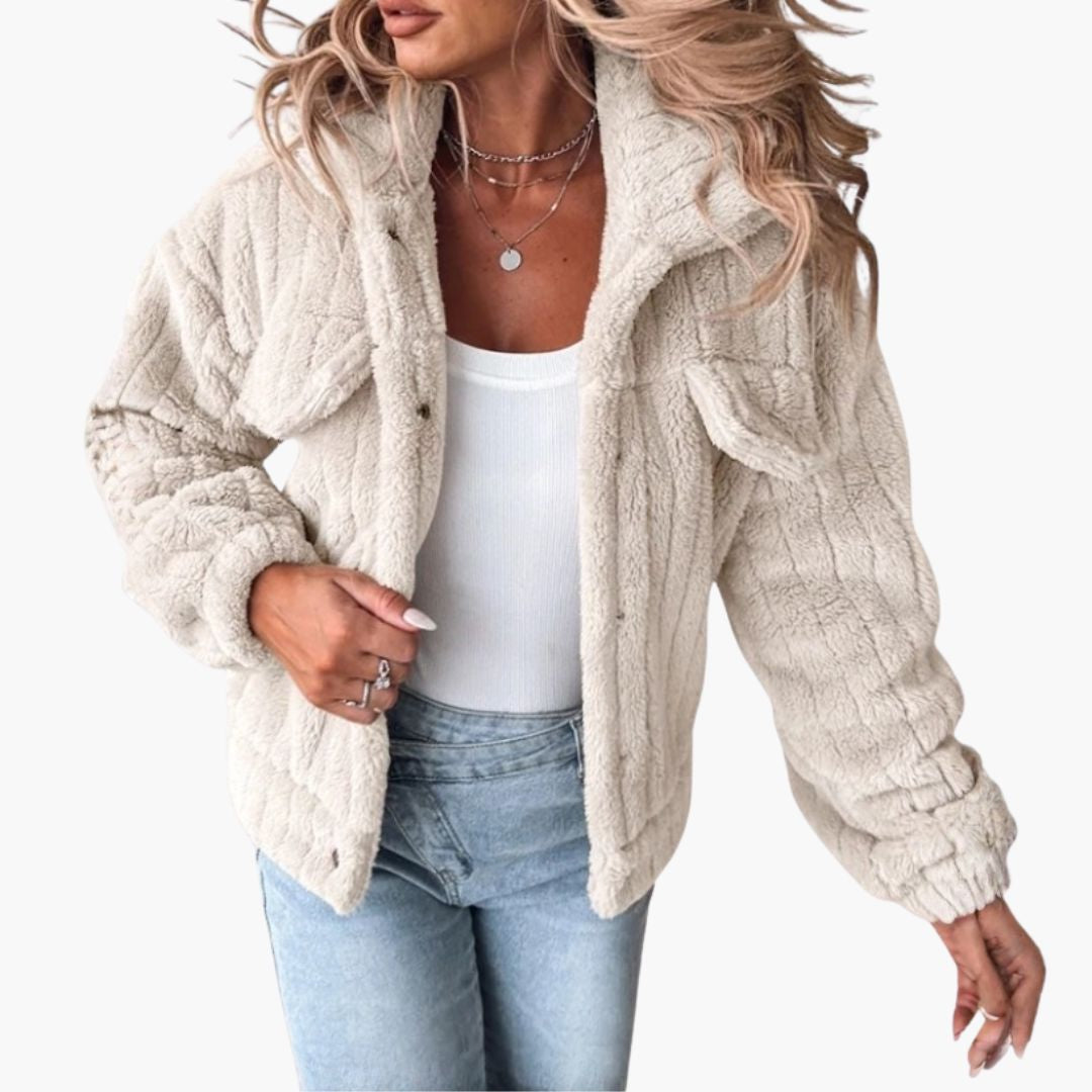 Veste Courte en Peluche Pour Femme