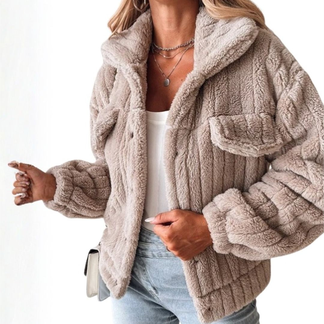 Veste Courte en Peluche Pour Femme