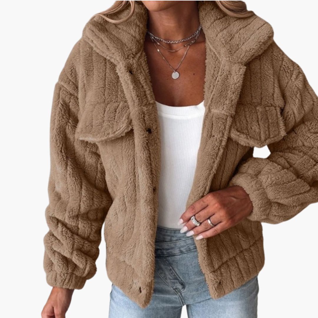 Veste Courte en Peluche Pour Femme