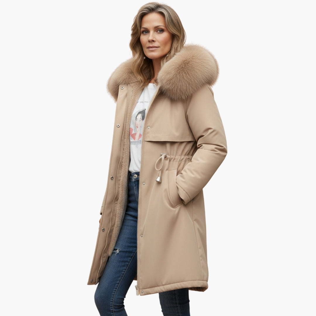 Women's Winter Jacket with Faux Fur Collar