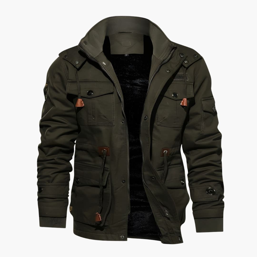 Veste Homme à Capuche avec Multiples Poches sur le Devant