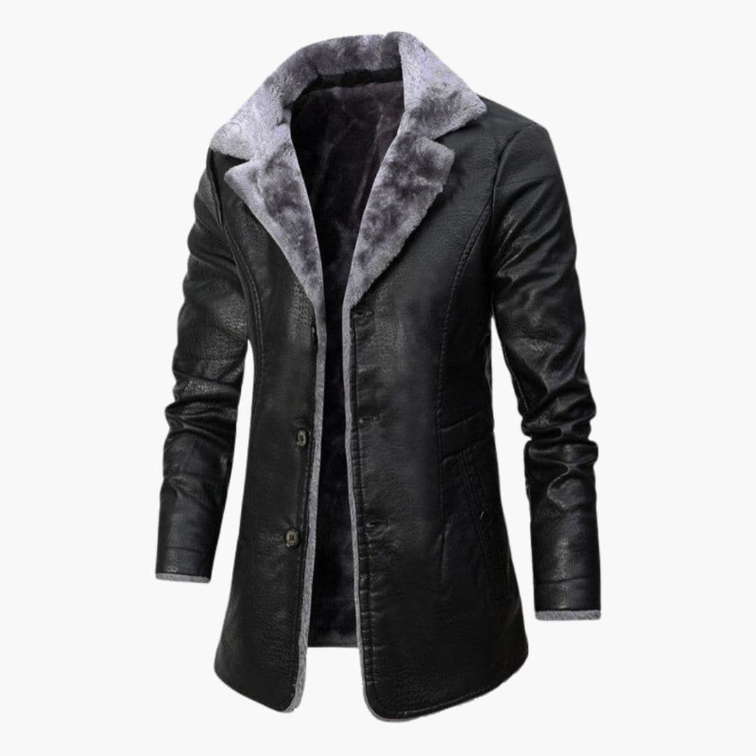 Veste Homme avec Fermeture à Boutons et Col à Revers