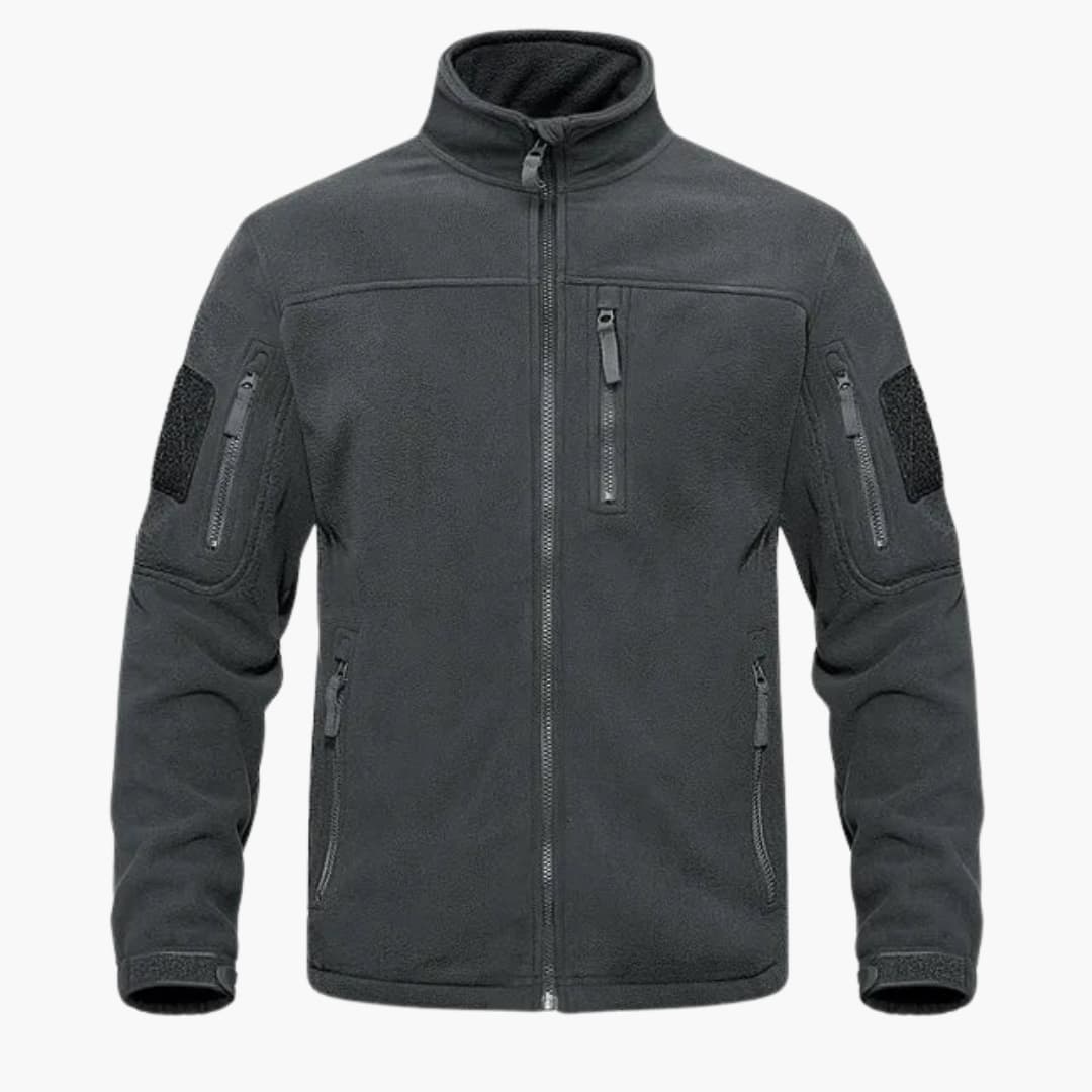Chaqueta polar táctica para hombre con múltiples bolsillos con cremallera