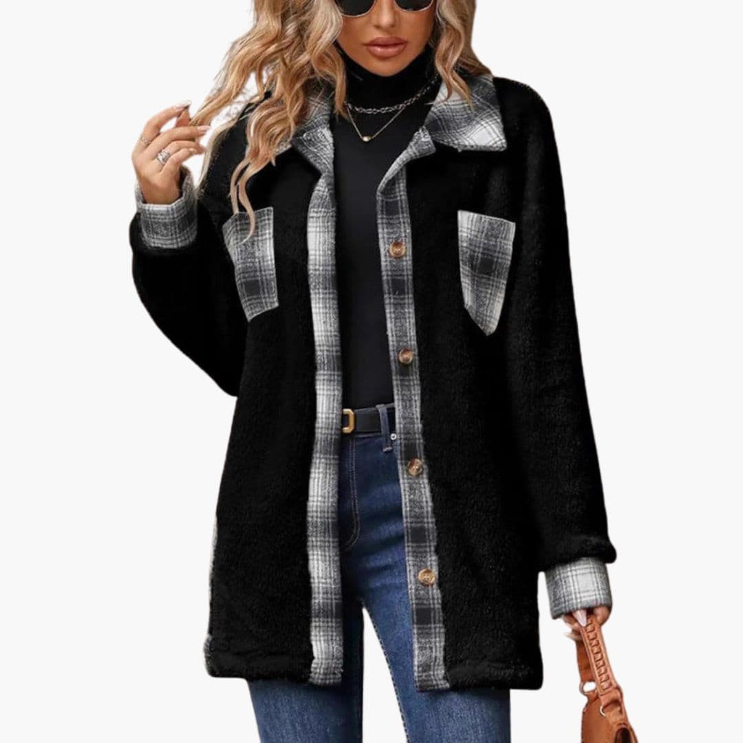 Veste Surchemise Femme avec Fermeture à Boutons