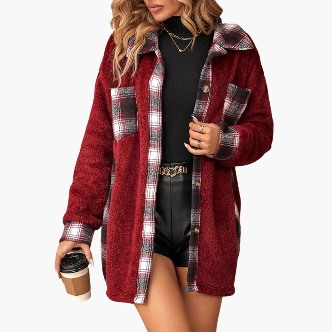 Veste Surchemise Femme avec Fermeture à Boutons