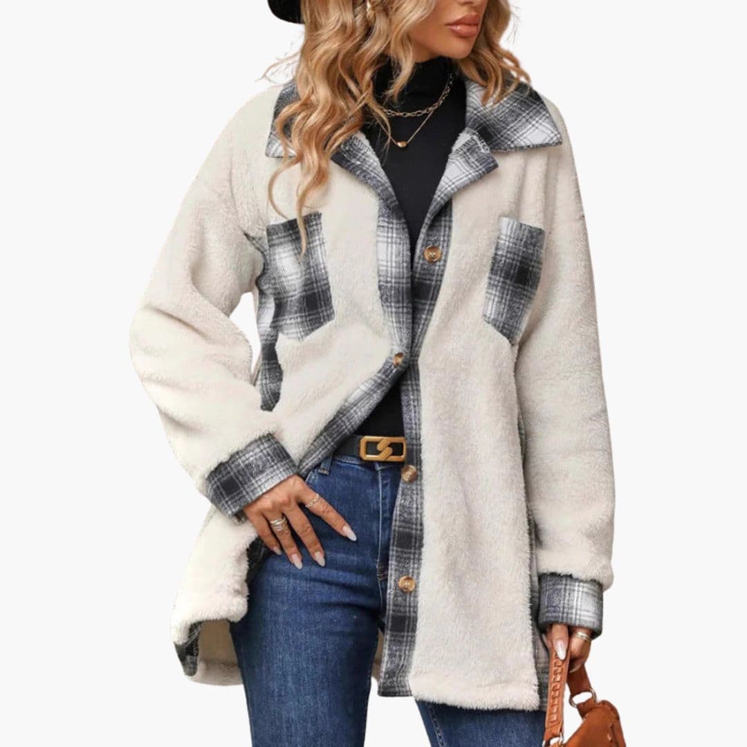 Veste Surchemise Femme avec Fermeture à Boutons