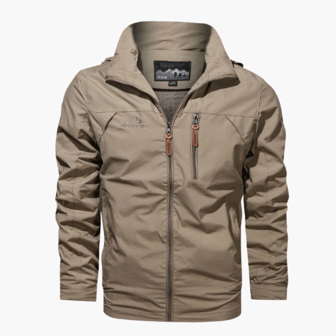 Veste à Capuche Homme avec Fermeture Éclair Frontale et Poche Poitrine