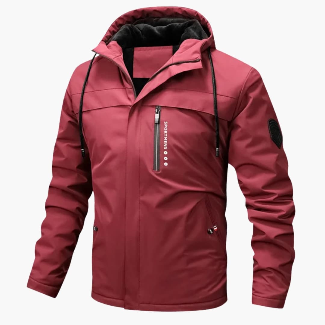 Veste à capuche homme avec doublure intérieure et fermeture éclair frontale