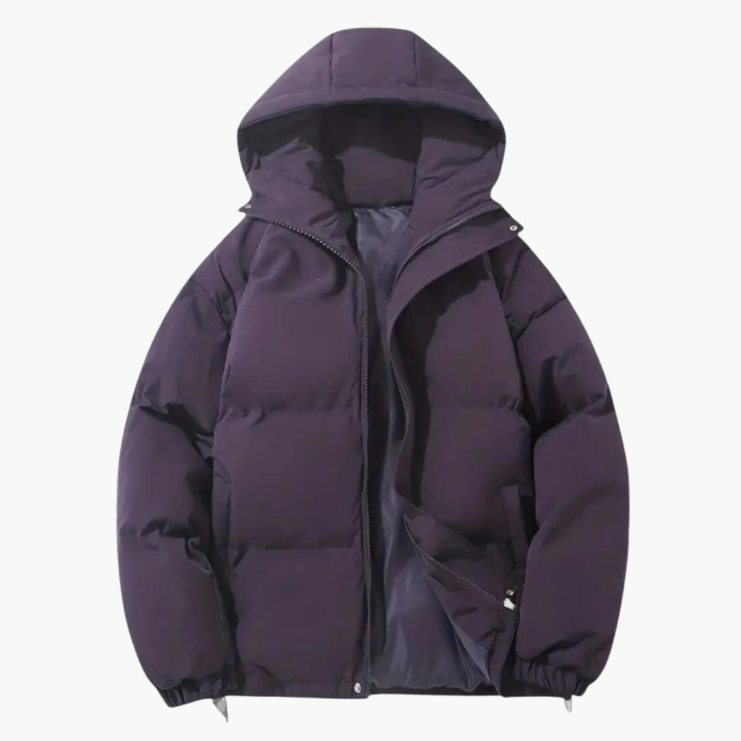 Men's hooded jacket with thermal insulation