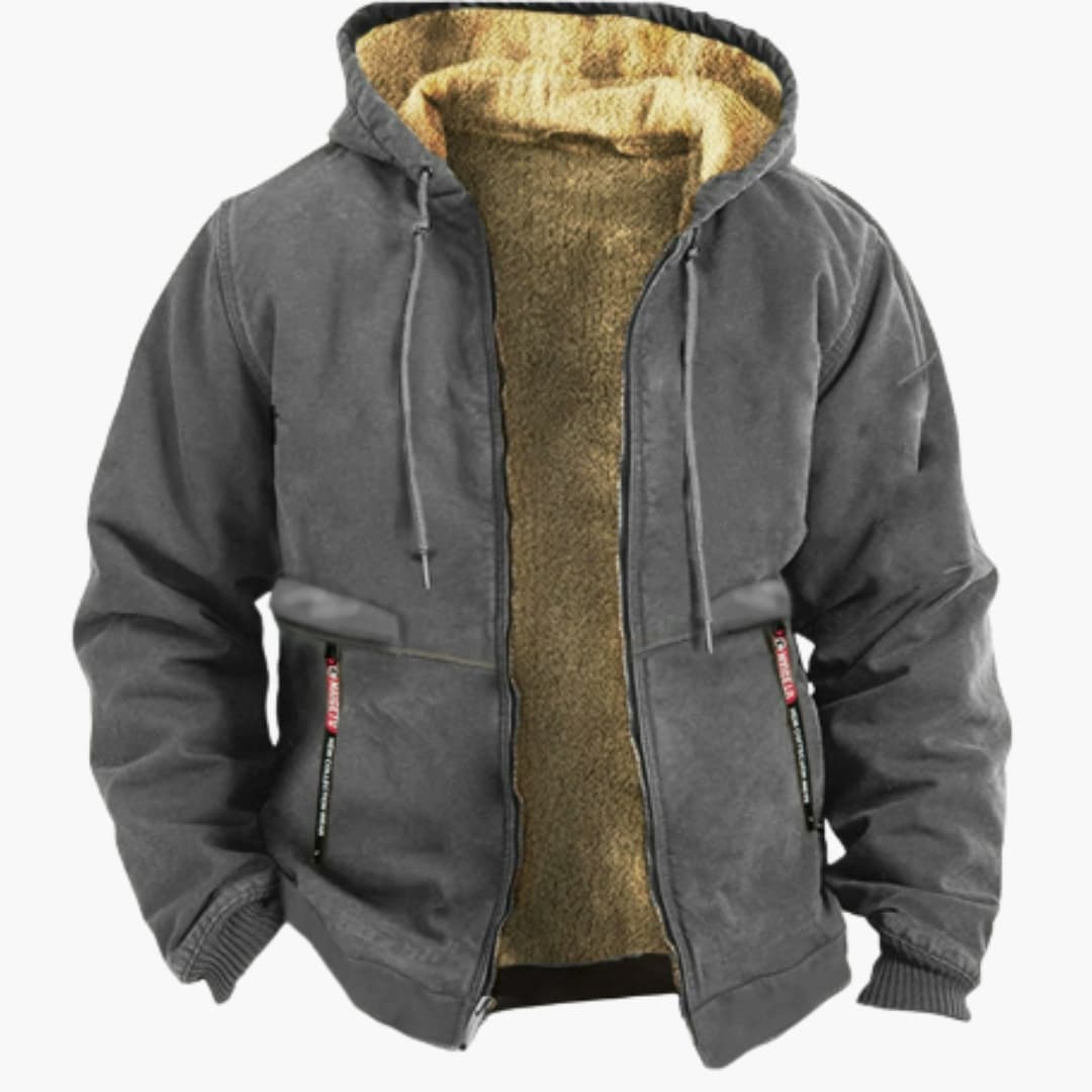 Veste à capuche pour homme avec fermeture zippée
