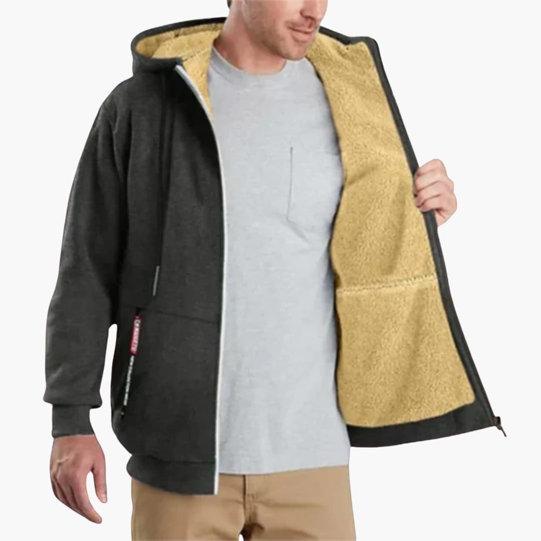 Veste à capuche pour homme avec fermeture zippée