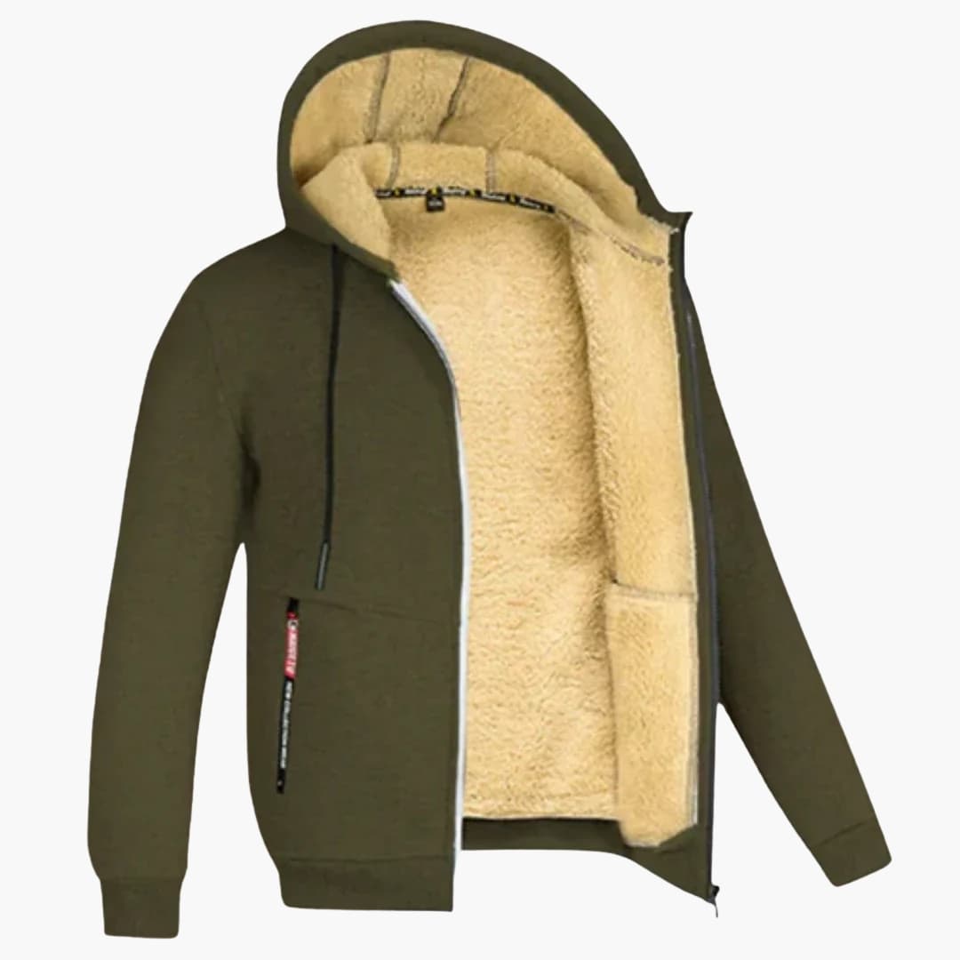 Veste à capuche pour homme avec fermeture zippée