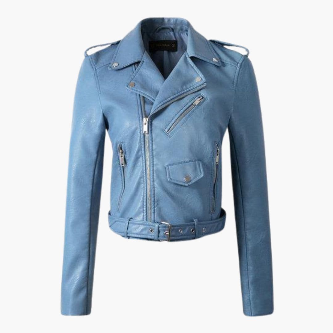 Veste biker femme avec fermeture zippée