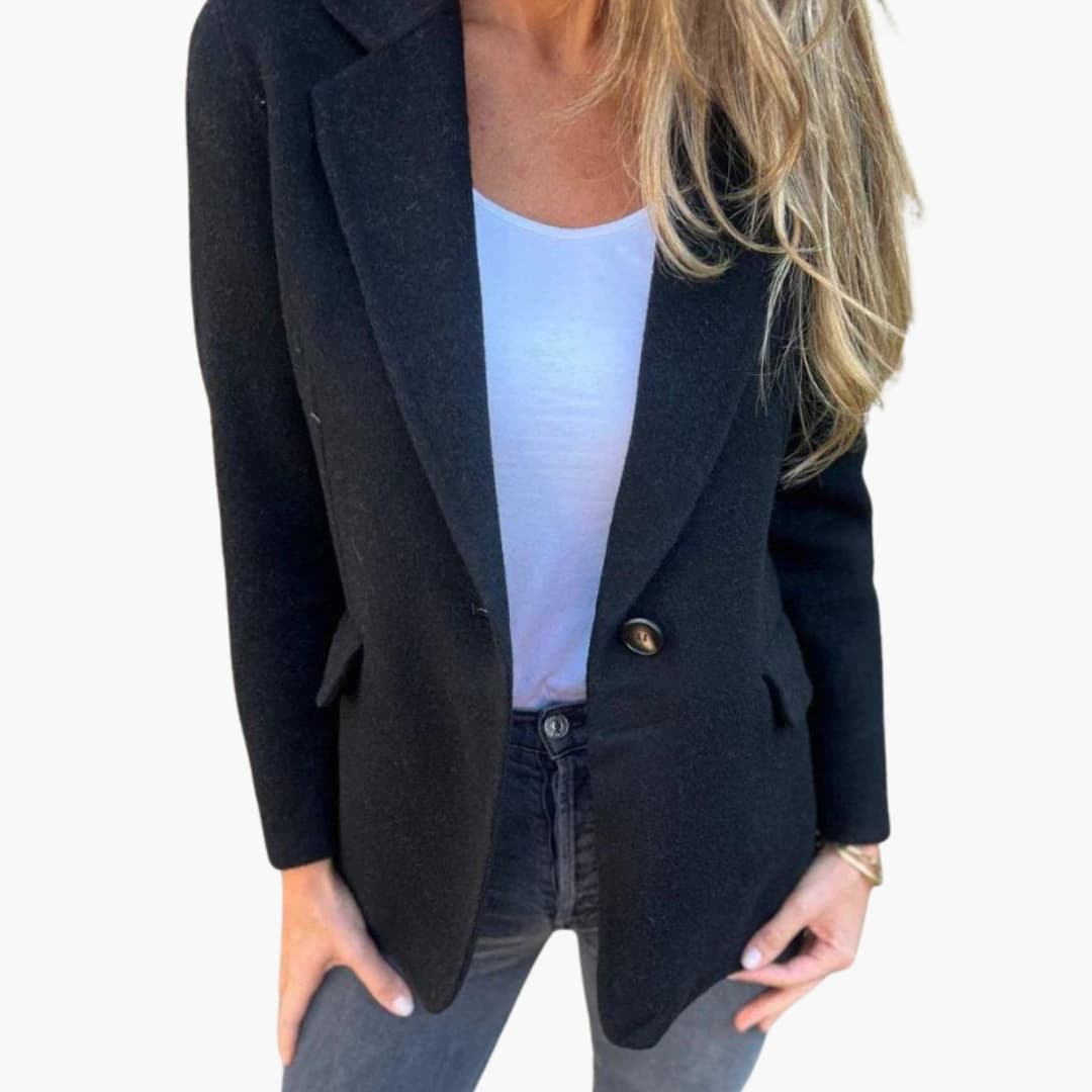Veste blazer femme avec col à revers et fermeture à un bouton