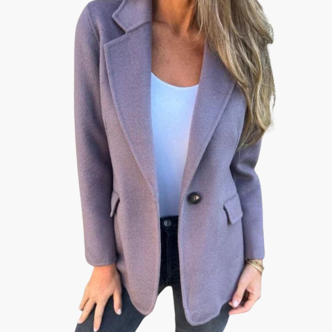 Veste blazer femme avec col à revers et fermeture à un bouton