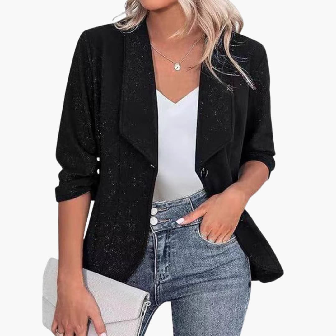 Blazer scintillant pour femme à la silhouette féminine