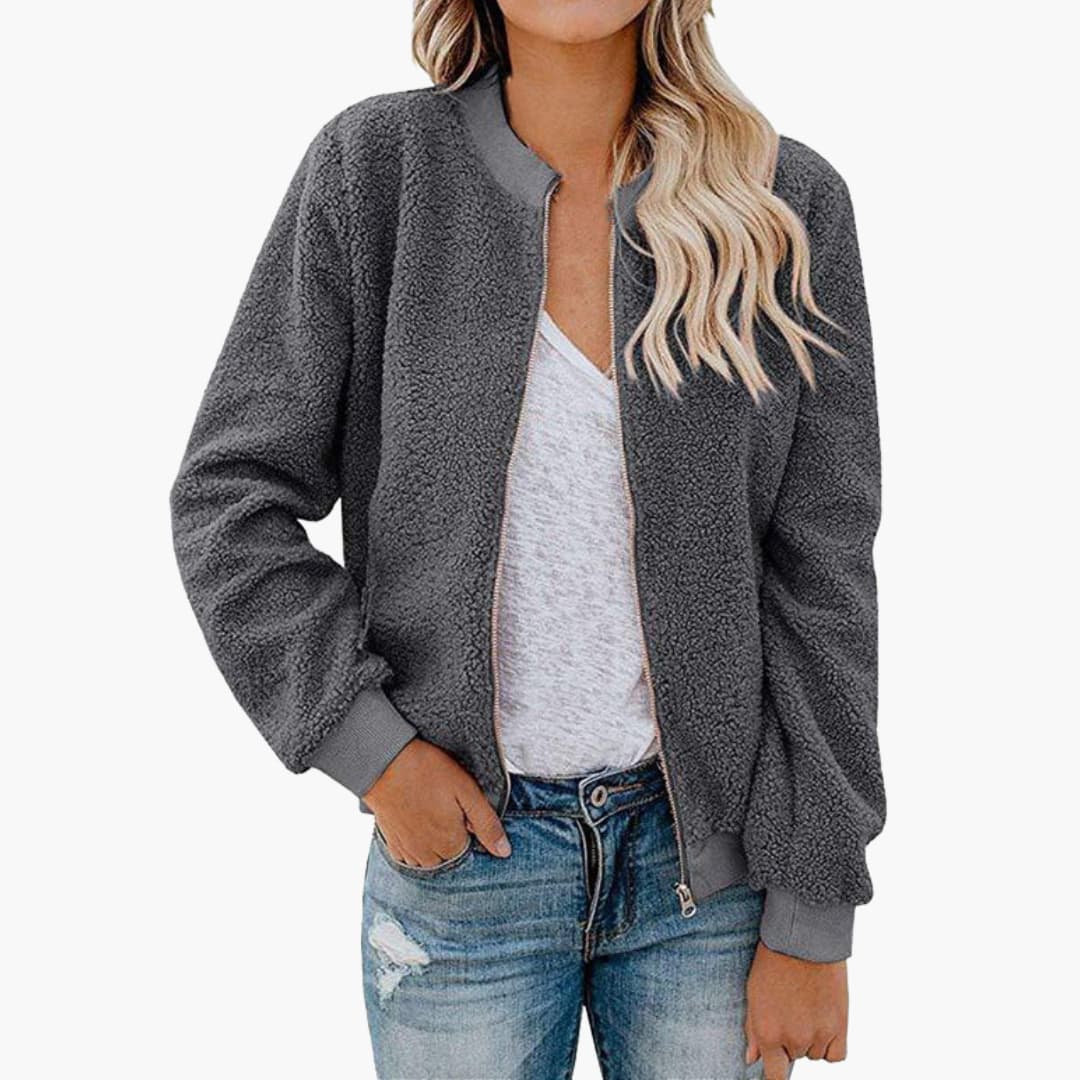 Giacca bomber donna con collo alto e struttura dritta