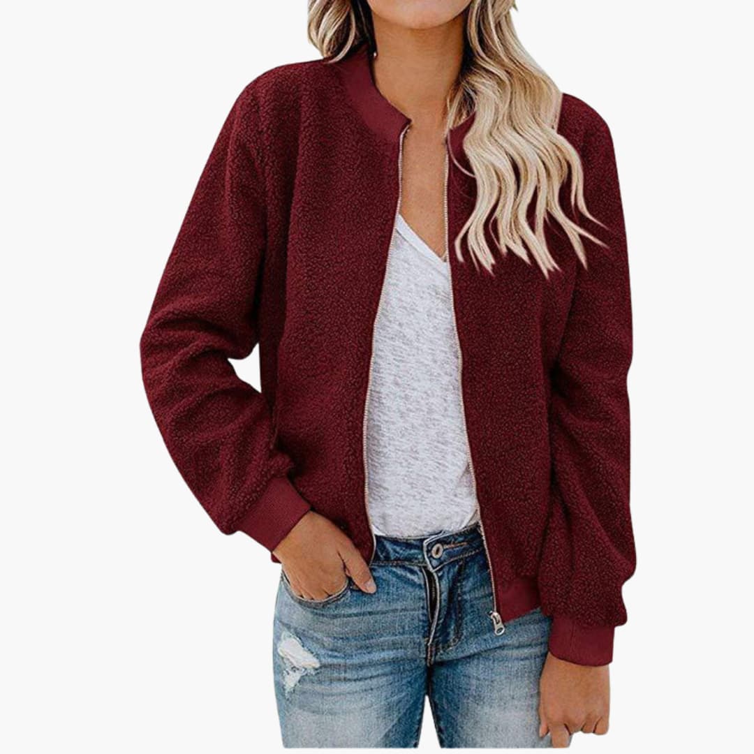 Giacca bomber donna con collo alto e struttura dritta