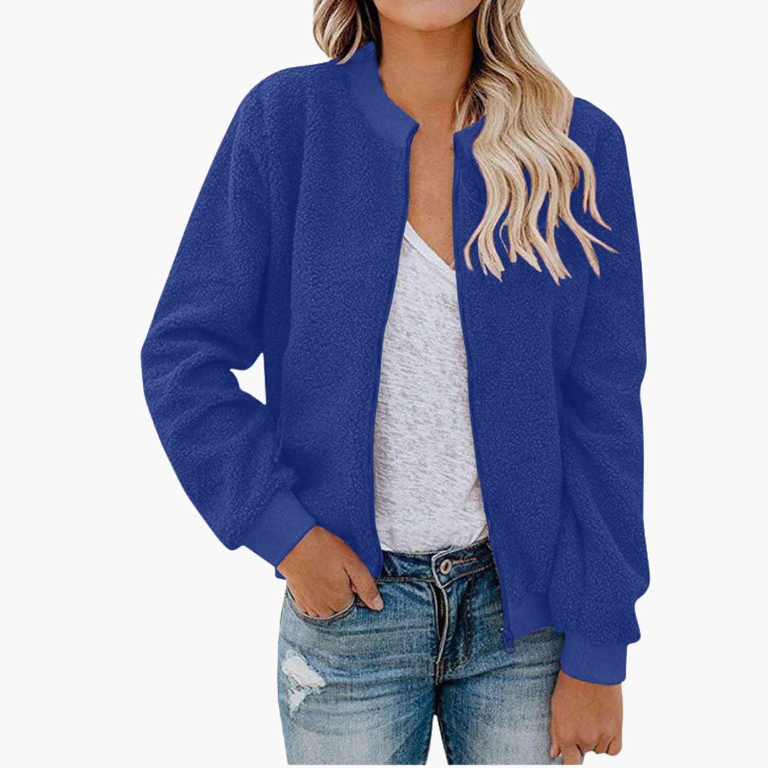 Giacca bomber donna con collo alto e struttura dritta