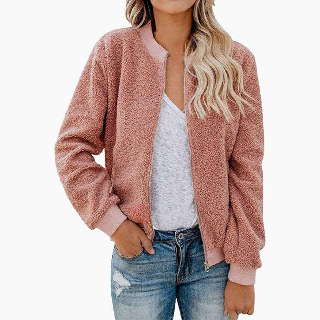 Giacca bomber donna con collo alto e struttura dritta