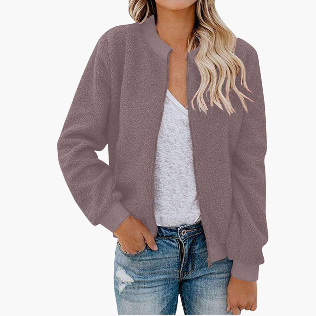 Giacca bomber donna con collo alto e struttura dritta