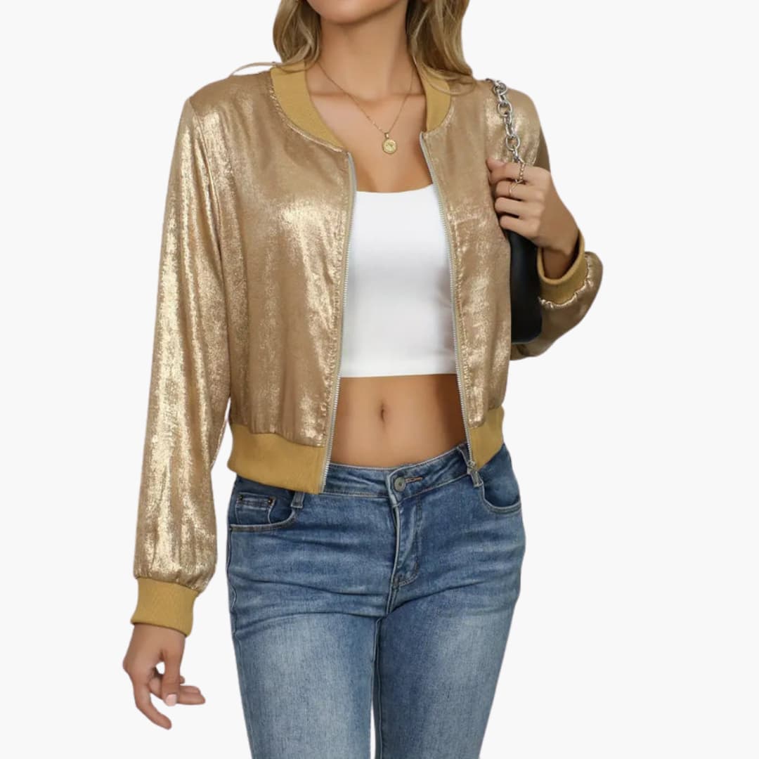 Giacca bomber donna con chiusura lampo e design pulito