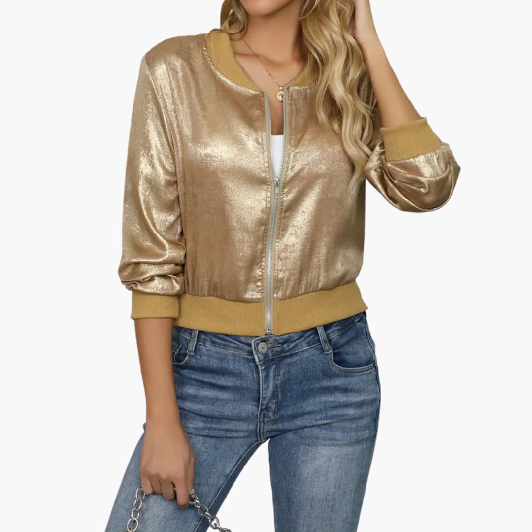 Giacca bomber donna con chiusura lampo e design pulito