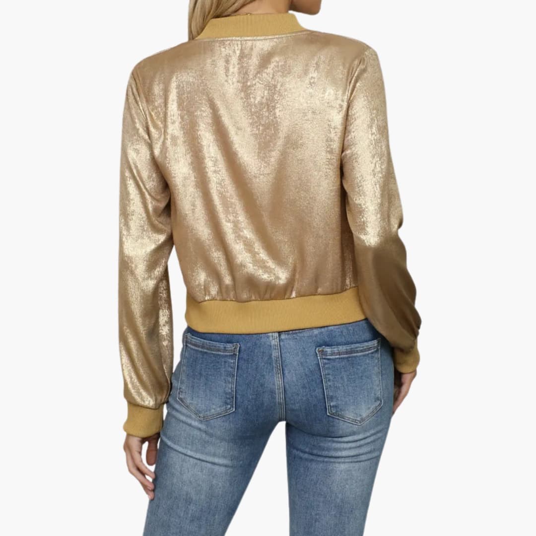 Giacca bomber donna con chiusura lampo e design pulito