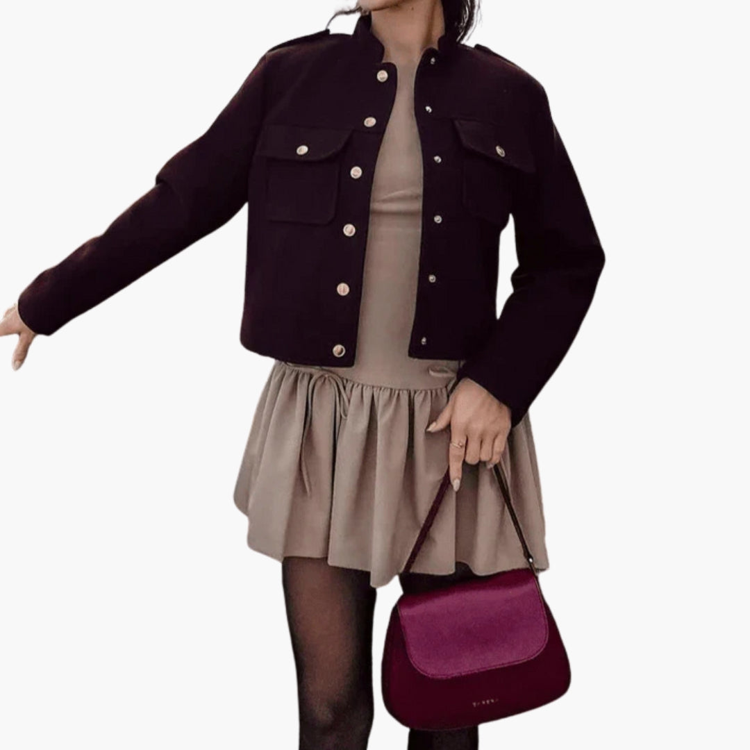 Giacca bomber donna con bottoni dorati