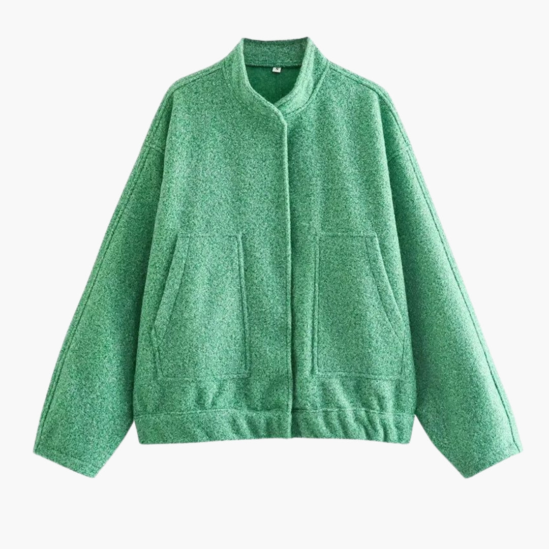 Giacca bomber donna con collo alto e tasche anteriori