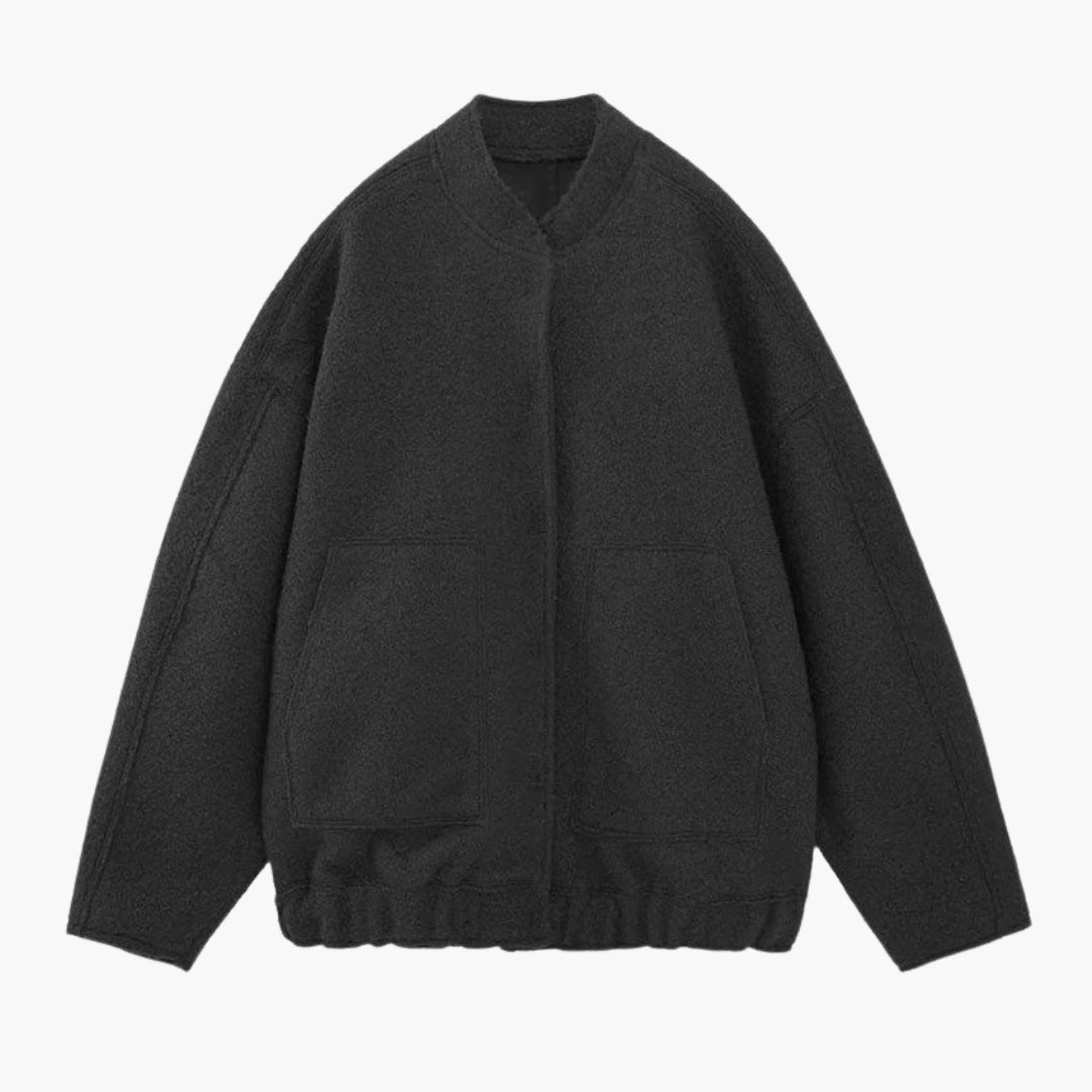 Giacca bomber donna con collo alto e tasche anteriori