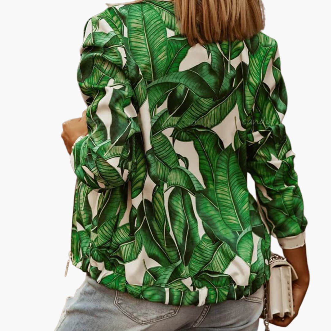 Veste bomber femme zippée avec ourlet côtelé