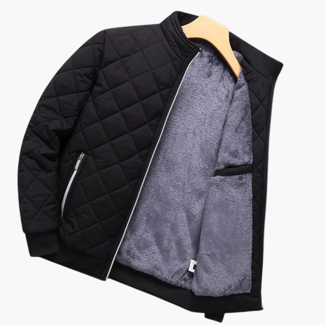 Giacca bomber da uomo con motivo a rombi e chiusura con zip