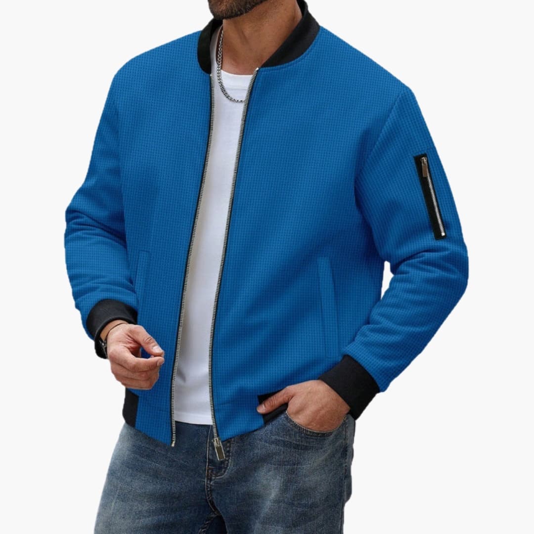 Giacca bomber uomo con collo alto e chiusura con zip