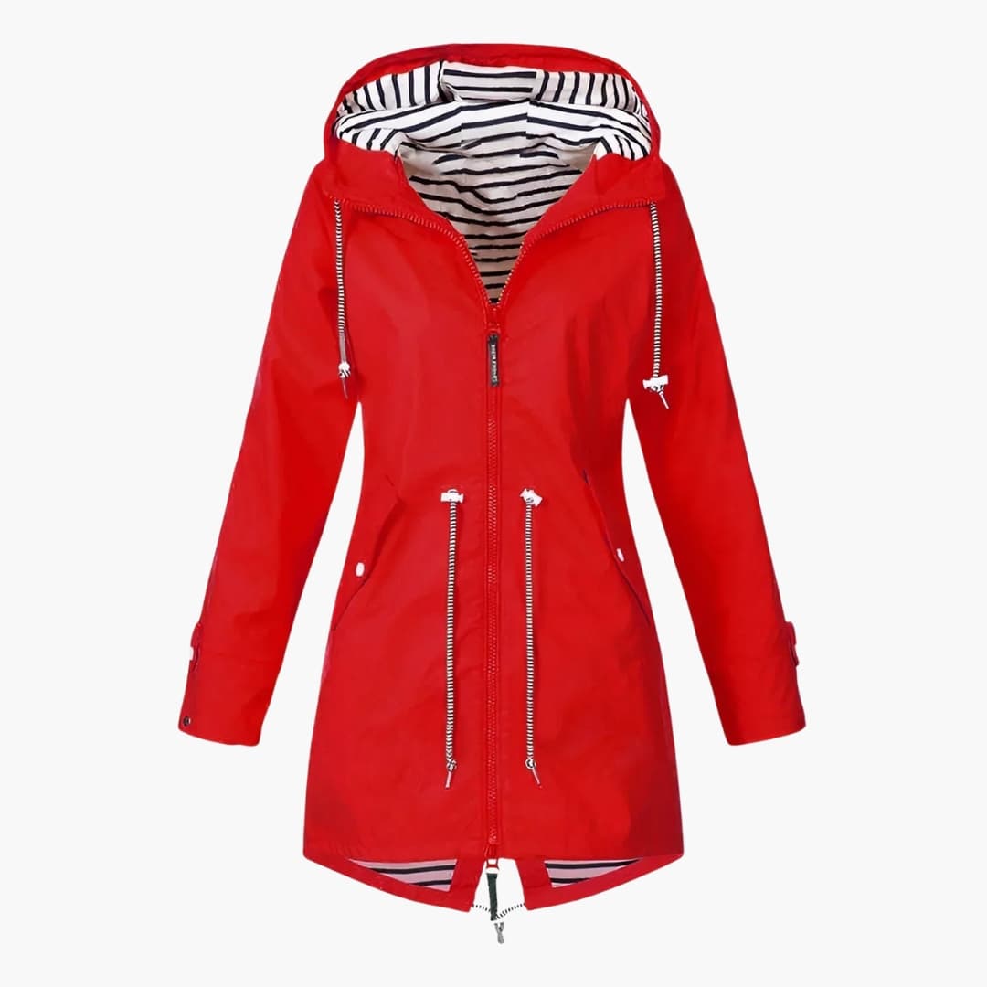 Veste coupe-vent femme longue à capuche