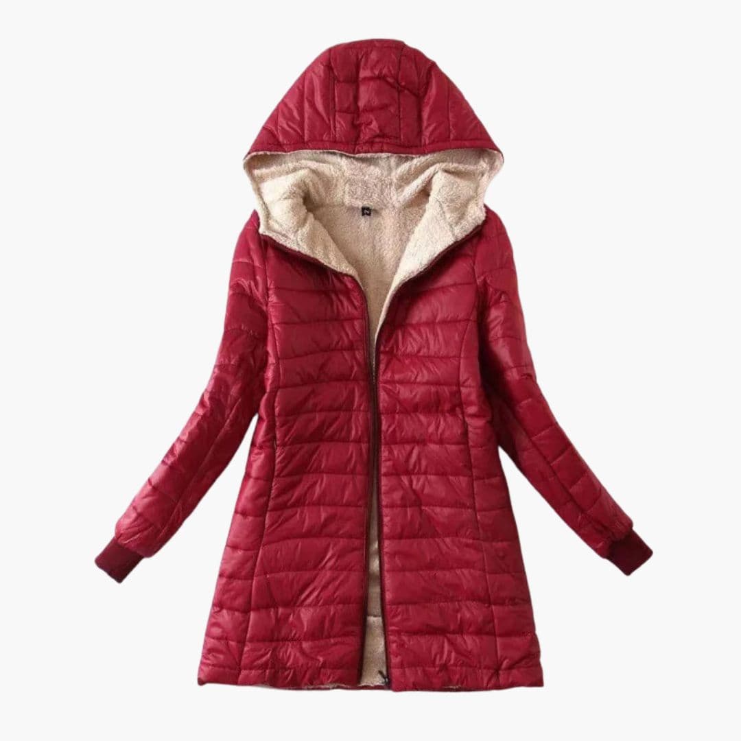Veste d'hiver femme à capuche et fermeture zippée