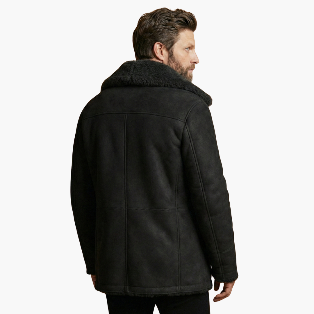 Men's winter jacket with wide collar