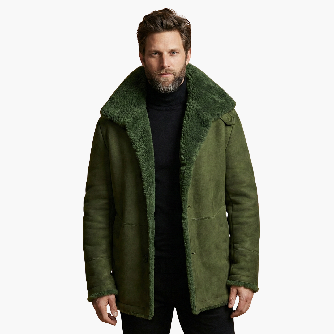 Men's winter jacket with wide collar