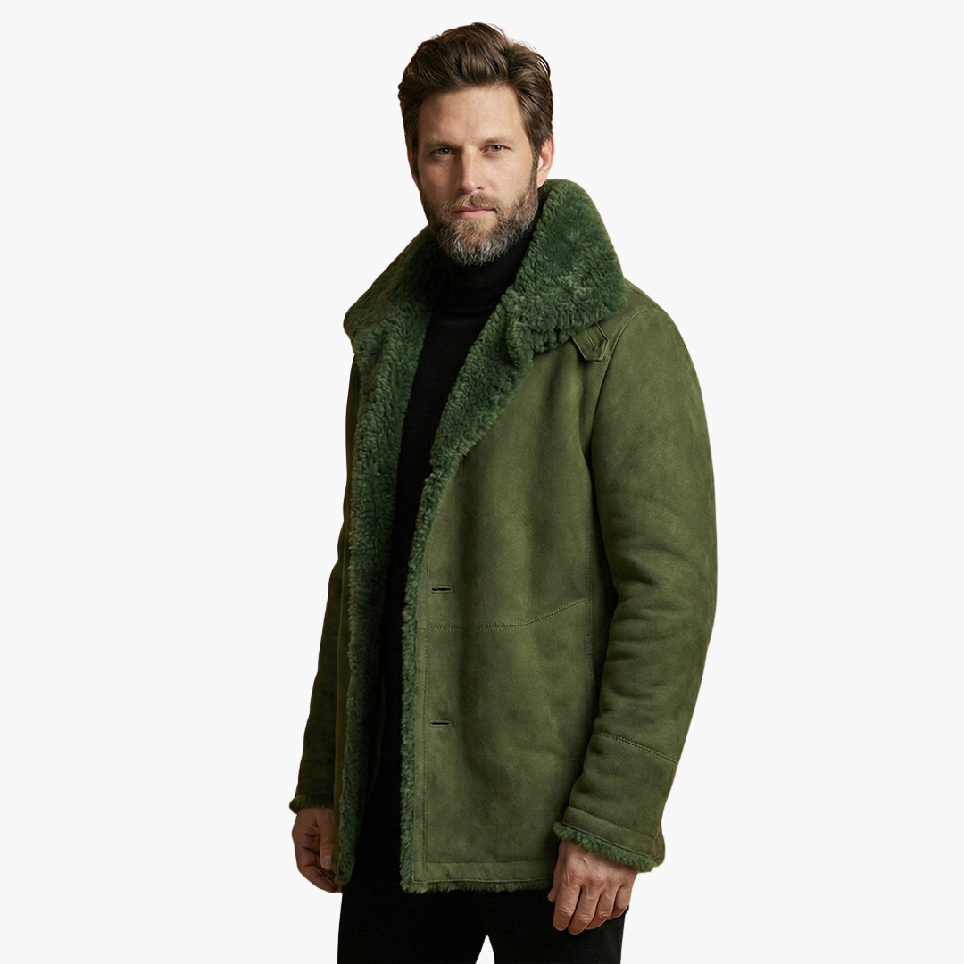 Men's winter jacket with wide collar
