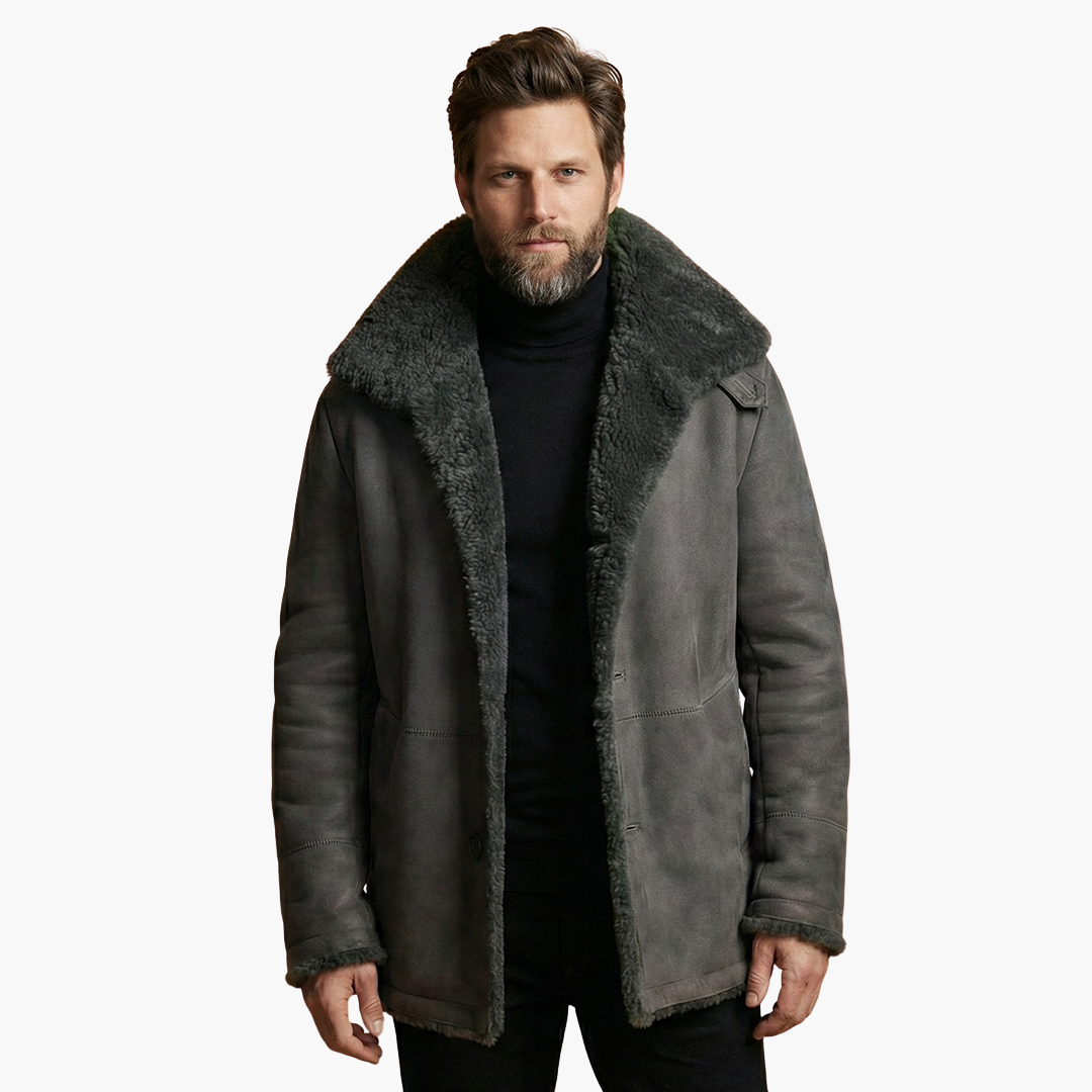 Men's winter jacket with wide collar